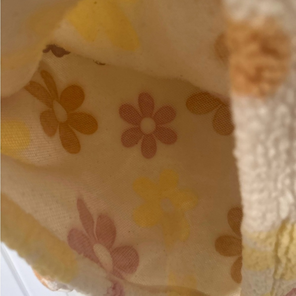Barbie Cream Sherpa Hoodie with Pink, Yellow & Tan Floral Print size S - Picture 6 of 6